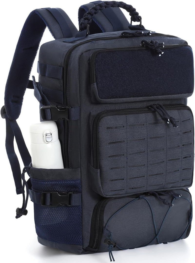 Tactical Military Backpack, Large Capacity Molle System, Multi-Compartment Design with Shoe Storage, Black (black)