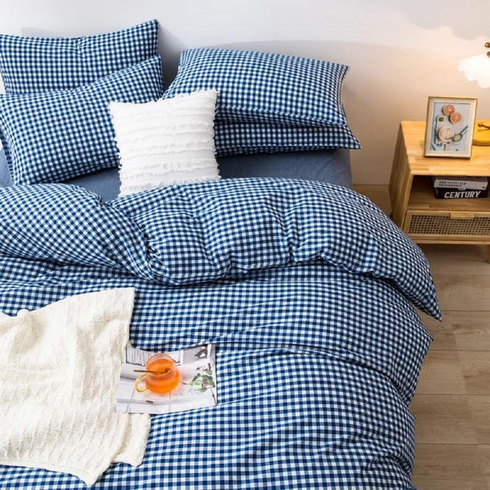 LifeTB Tan Gingham Grid Duvet Cover Queen 3 Pieces Beige Plaid Duvet Cover 100% Washed Cotton Boho Plaid Comforter Cover with 2 Pillowcases Farmhouse Checkered Gingham Bedding Set Queen
