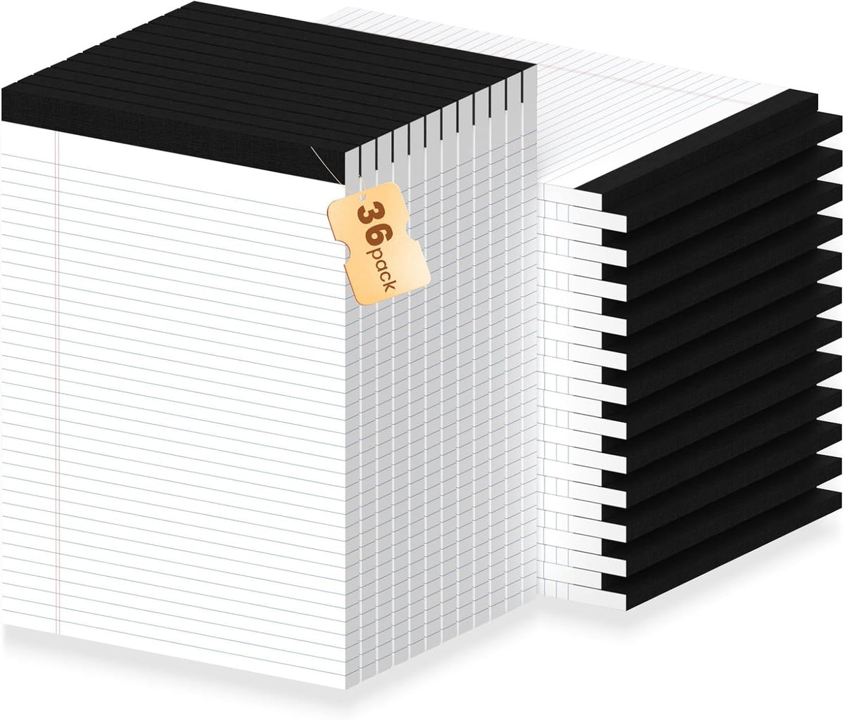 12Packs Legal Pads 8.5 x 11 Inch, 50Sheets/Pack, College Ruled & Perforated White Writing Pads, Pads of Paper 8.5 x 11, Lined Note Pads with Sturdy Backing for Office, Business & School Supplies