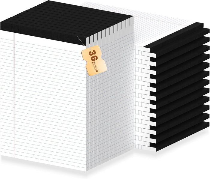 6Packs Legal Pads 8.5 x 11 Inch, 50Sheets/Pack, College Ruled & Perforated White Writing Pads, Pads of Paper 8.5 x 11, Lined Note Pads with Sturdy Backing for Office, Business & School Supplies