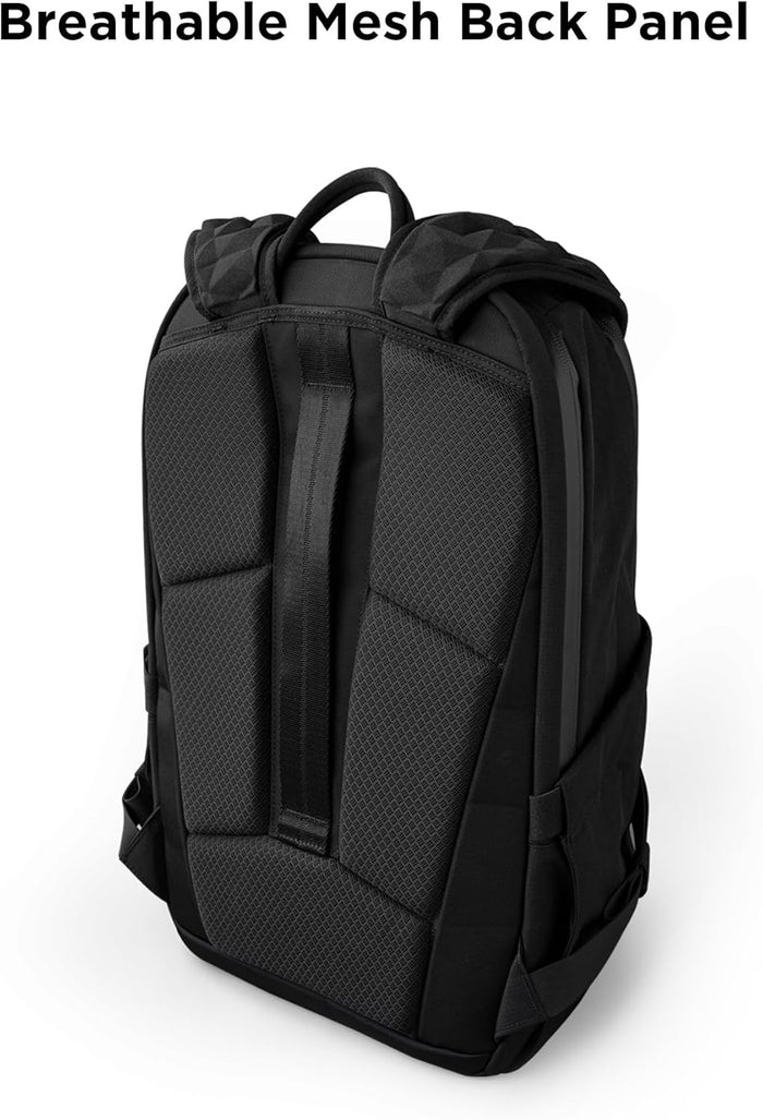 ALPAKA Elements Backpack Pro 24L - Black Laptop Backpack Fits 16'' Laptop with Dual Bottle Pockets, Travel Backpack for Men, Weather-Resistant 400D Axoflux Fabric for Business or College