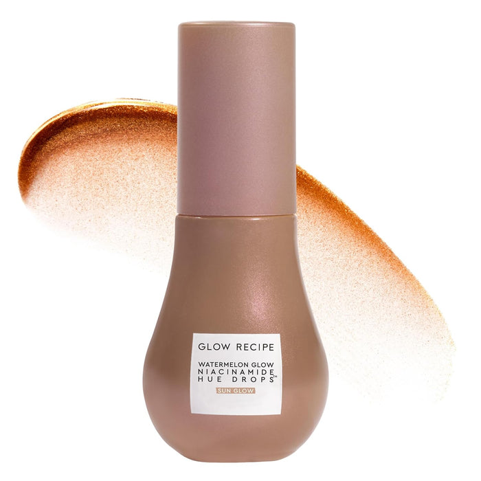 Glow Recipe Hue Drops Tinted Face Serum - Bronzing Drops to Brighten & Hydrate - Skincare Makeup Primer & Liquid Highlighter to Blur Pores for a Radiant, Even Skin Tone - Sunglow (40ml)