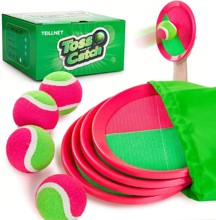 Toss and Catch Ball Set Upgraded - Family Games Kids Toys for Stocking Stuffers - Water-Resistant Great for Beach Pool Yard - Christmas Toys Gift for Boys Girls Teens 3 4 5 6 7 8 9 10 11 12+ Years