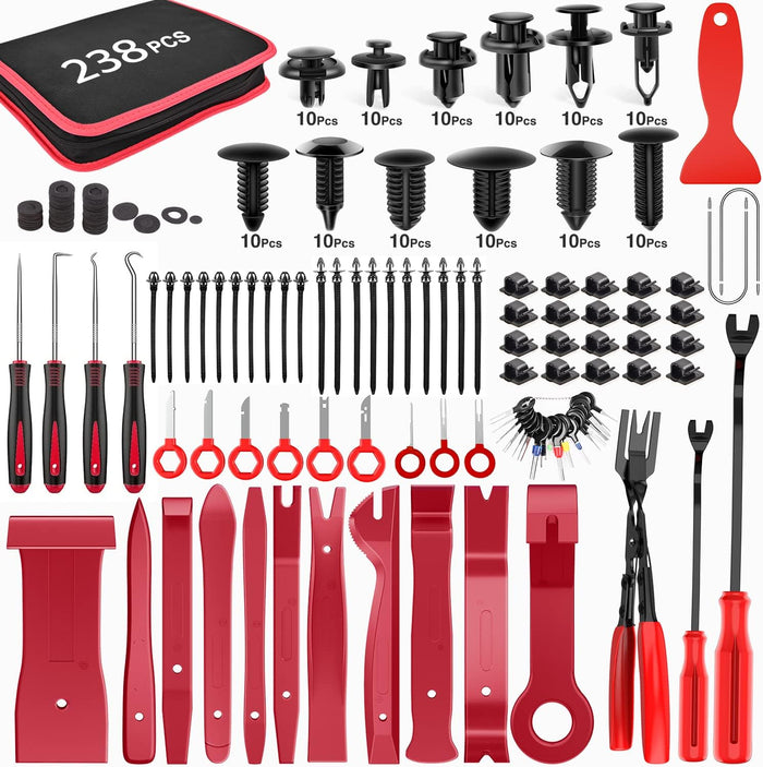 GOOACC 240PCS Bumper Retainer Clips Car Plastic Rivets Fasteners Push Retainer Kit 12 Popular Sizes Auto Push Pin Rivets Set -Door Trim Panel Fender Clips for GM Ford Toyota Honda Chrysler