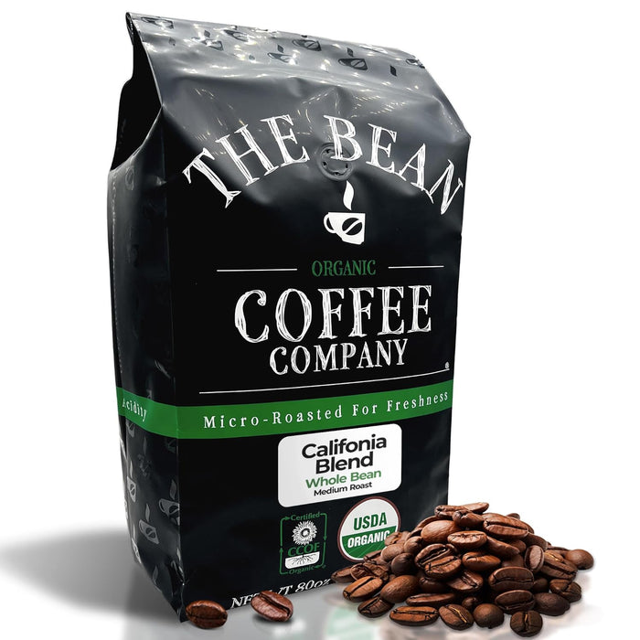The Bean Organic Coffee Company Mocha Java, Medium Roast, Whole Bean Coffee, 16-Ounce Bags (Pack of 2)