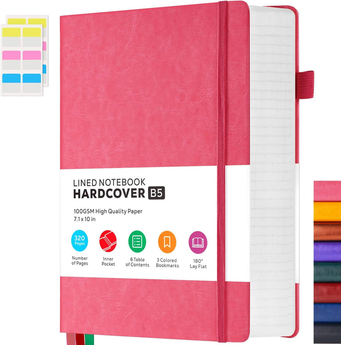 A4 Hardcover Notebook, Large 8.5 x 11 Notebook Journals for Writing Note Taking Women & Men, 320 Pages Hardcover Work Notebook Journal Notepad Writing Pads, Orange