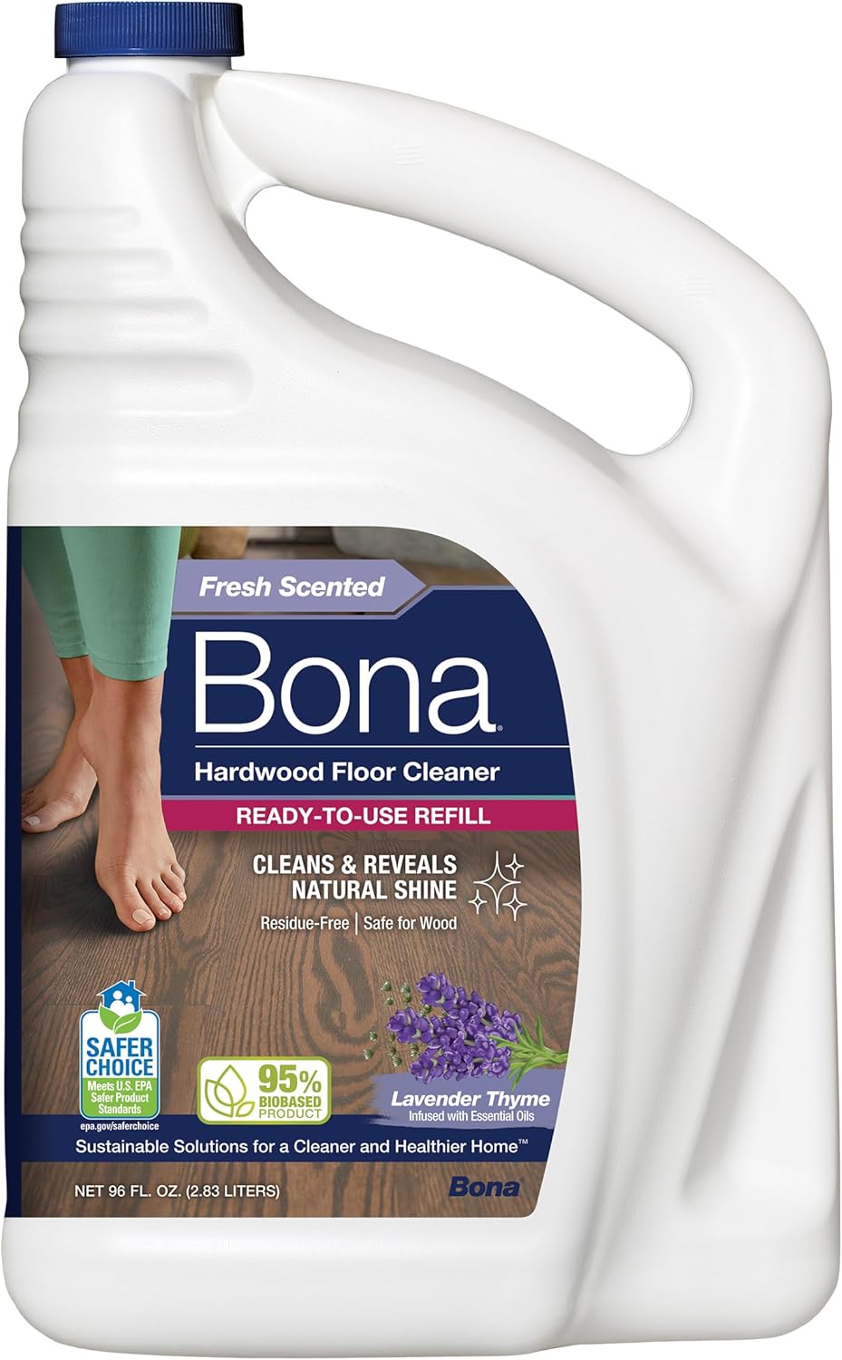 Bona Hardwood Floor Cleaner Refill - 128 fl oz - Unscented - Refill for Bona Spray Mops and Spray Bottles - Residue-Free Floor Cleaning Solution for Wood Floors