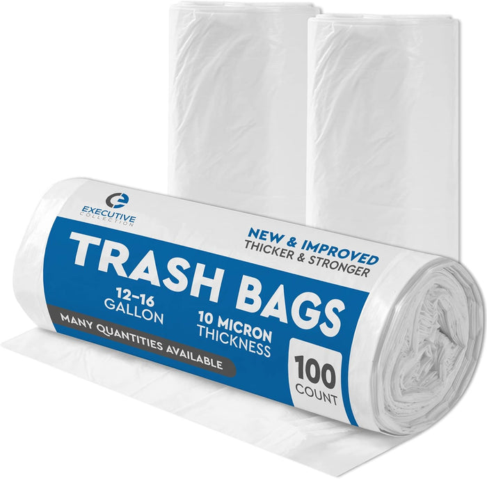 12 to 16 Gallon Trash Bags - 950 Count - 24" x 33" Clear Plastic Garbage Bags Tall Can Liners for Home & Office - Household Items Cleaning Products, Kitchen Supplies - 13 Gallon Trash Bag, 15 Gallon