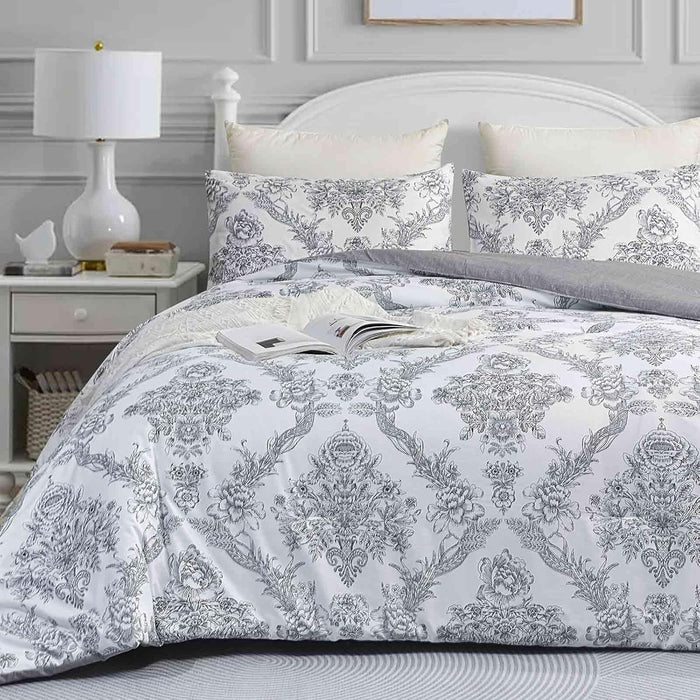 Faincy Full Comforter Set, Red and Black Grid Buffalo Check Plaid Pattern, Reversible Microfiber Duvet Set, Soft Christmas New Year Gift Modern Bedding in a Bag for Women Men Teen, Size 80 x 90 3PCs