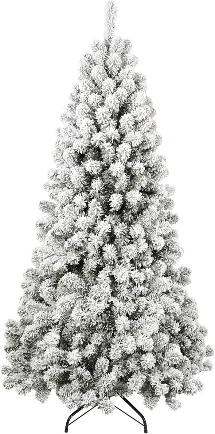Kadunmina 9ft Artificial White Christmas Tree,Premium Unlit Xmas Tree with 1910 Branch Tips,Fake Spruce Full Hinges Trees for Home,Office,Metal Base