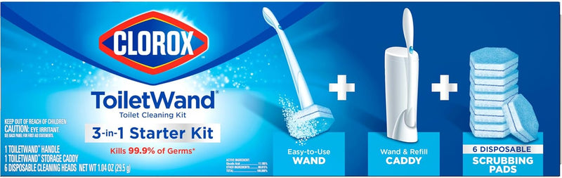 CLOROX Original Toilet Cleaning System - ToiletWand, Storage Caddy and 16 Heads, (Package May Vary)