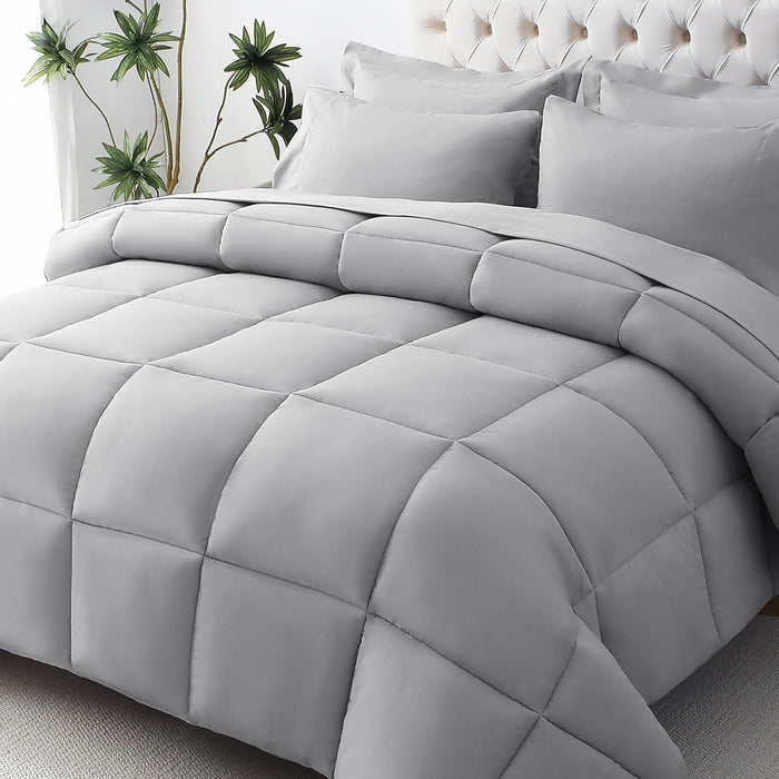 JOLLYVOGUE Full Comforter Set, Ultra-Soft Bed in a Bag Full Size 7 Pieces, Oeko-TEX Certified Bedding Set with Down Alternative Comforter, Sheets, Pillowcases & Shams, Black