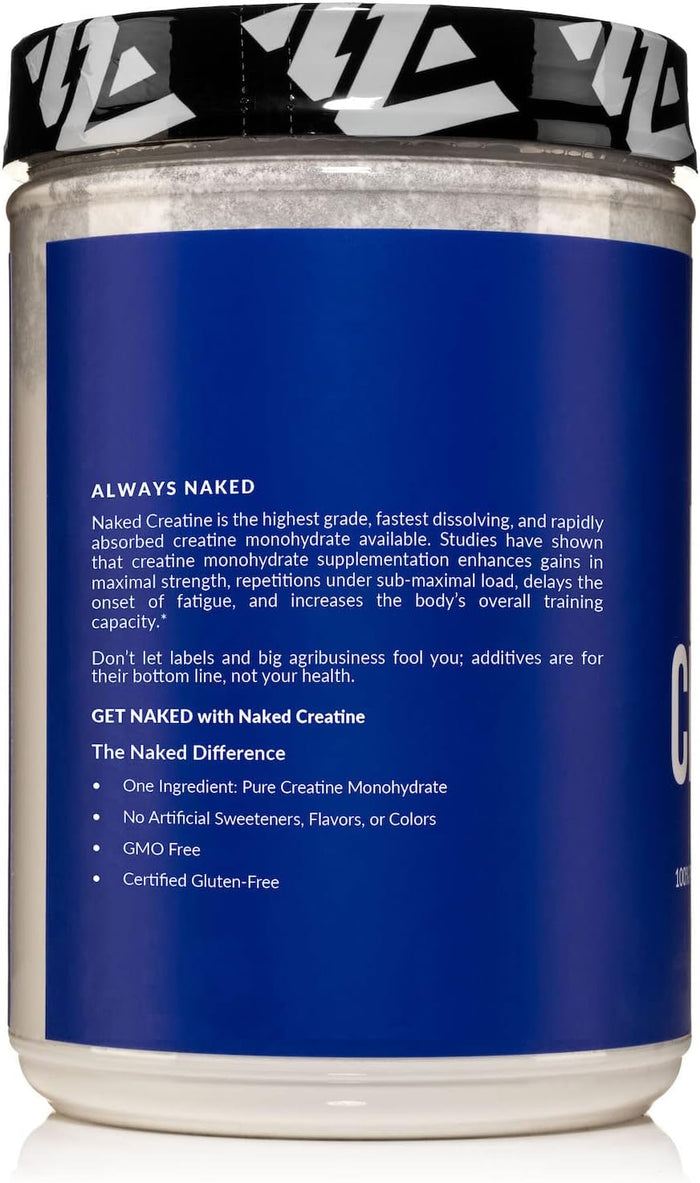 NAKED Pure Micronized Creatine Monohydrate – 200 Servings, 1,000g Bulk – Vegan, Non-GMO, Gluten & Soy Free - Muscle Building, Strength Training, Gym & Fitness Supplement