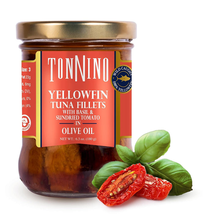 Tonnino Yellowfin Tuna Fish Premium – Spring Water – Pack of 6 – Alternative to Salmon – Protein Snacks – Ready to Eat Meals