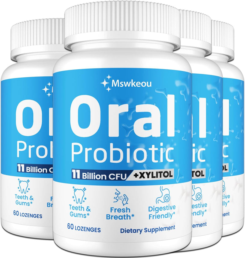 Oral Probiotics for Mouth Bad Breath for Adults 11 Billion CFU, Best Breath Oral Dental Probiotics for Teeth & Gums, Dry Mouth, Gum Restore, Fresh Breath, Chronic Halitosis & Gut Health, 60 Lozenges