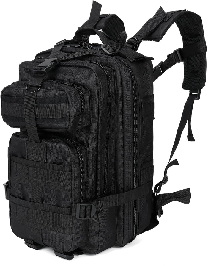Tactical Backpack for Men Small Military Molle Backpack 30L Assault Pack Rucking Backpack for for Hiking Camping Travel Fishing Outdoors (Black)