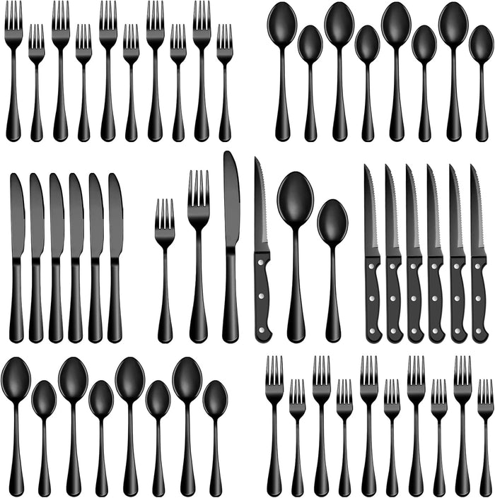 Silverware Set with Steak Knives Service for 4,Stainless Steel Flatware, Mirror Polished Cutlery Utensil Set for Home Kitchen Eating Tableware, Include Fork Knife Spoon, Dishwasher Safe