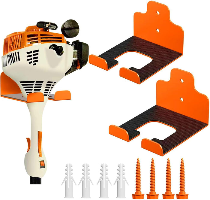 Garage Organizer Trimmer Rack, Garden Power Tool Hanger Weed Whackers Holder Wall Mounted for Grass Trimmer, Hedge Trimmer, Garage Trimmer, Garden Tools,1 Pack(Orange)