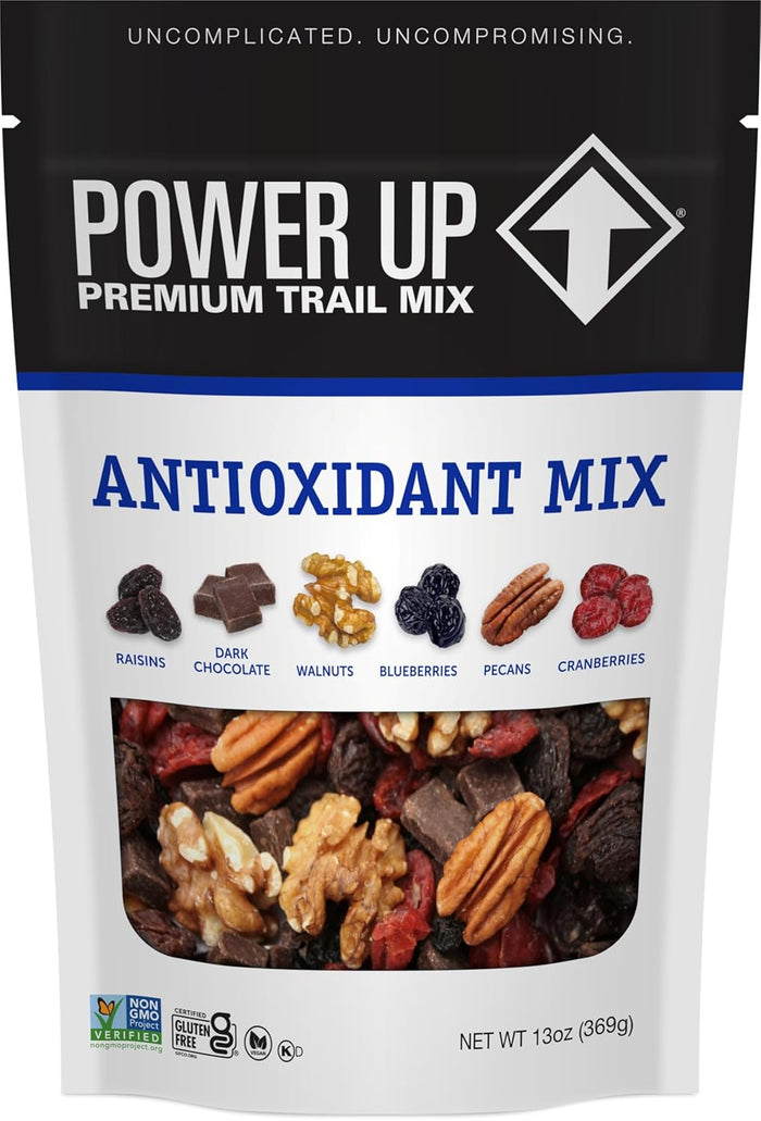 Power Up Premium Trail Mix - Protein Packed 14oz, No Added Sugar, Made Without Peanuts, Gluten Free, Vegan, Non-GMO