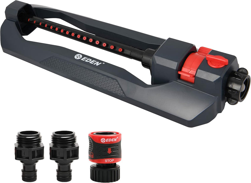 Eden 96213 Lawn & Garden Essential Oscillating Sprinkler | Water Sprinkler for Yard,Covers up to 3,600 sq. ft., Heavy Weight Base