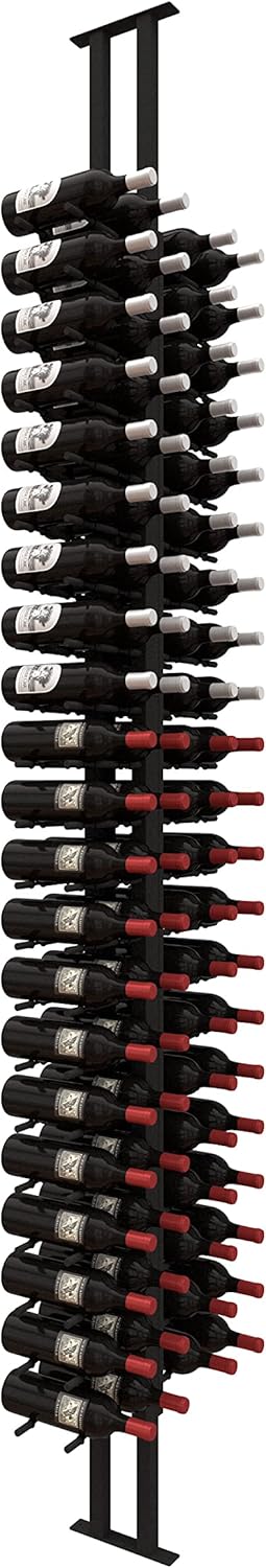Ultra Wine Racks Floor-to-Ceiling Mount Display (1 Side, Single Deep, Black, Holds 21 Wine Bottles) - Modern Metal Wine Storage for Wine Cellars, Home Bars, Kitchens, and Dining Rooms
