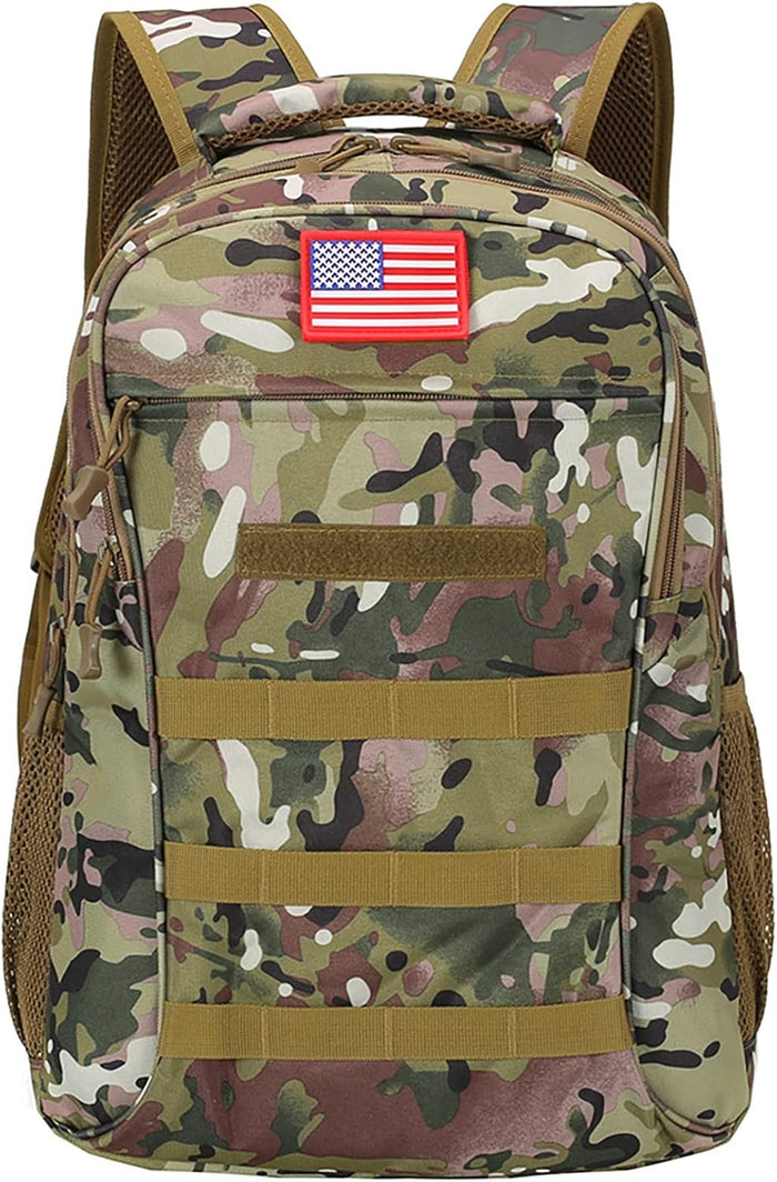 Camo Backpack,Military Tactical Backpack for Men with Flag Patch,30L School Backpack for Outdoor