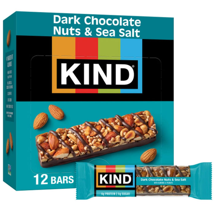 KIND Nut Bars, Caramel Almond & Sea Salt, Healthy Snacks, Gluten Free, Low Sugar, 6g Protein, 12 Count