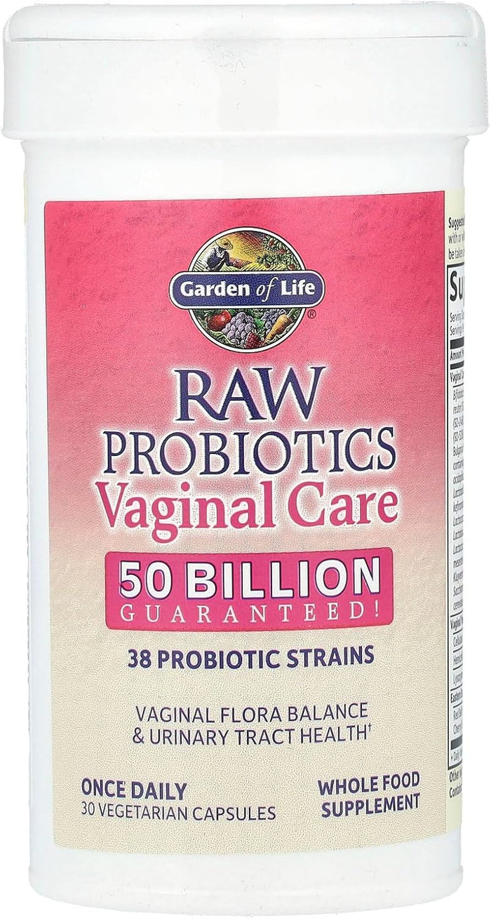 Garden of Life Raw Probiotics for Women's Vaginal Care with Acidophilus, Shelf Stable Probiotic Promotes Yeast Balance, Vaginal, Urinary Tract Health, 30 Vegetarian Capsules