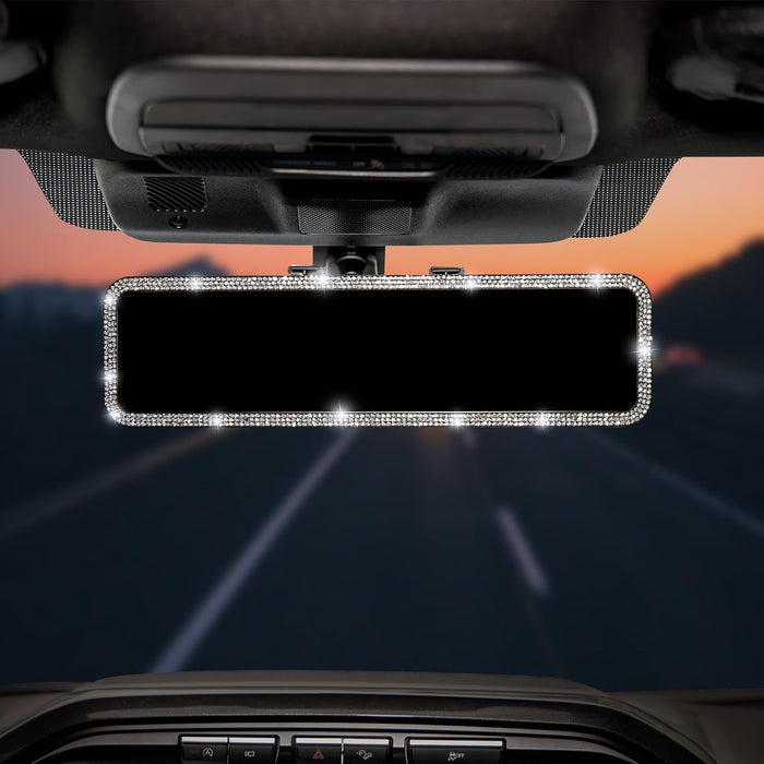JOYTUTUS Rear View Mirror, Universal 11.81 Inch Panoramic Convex Interior Clip-on Wide Angle Mirror to Reduce Blind Spot Effectively for Car SUV Trucks -Clear