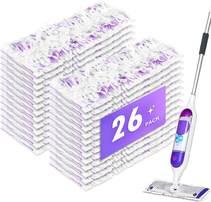 26 Pack Power Mop Pads Refills Compatible with Swiffer Power Mop, 14-Layer Thickened Multi-Surface Disposable Replacement Mop Pads, Suitable for All Kinds of Floor Cleaning