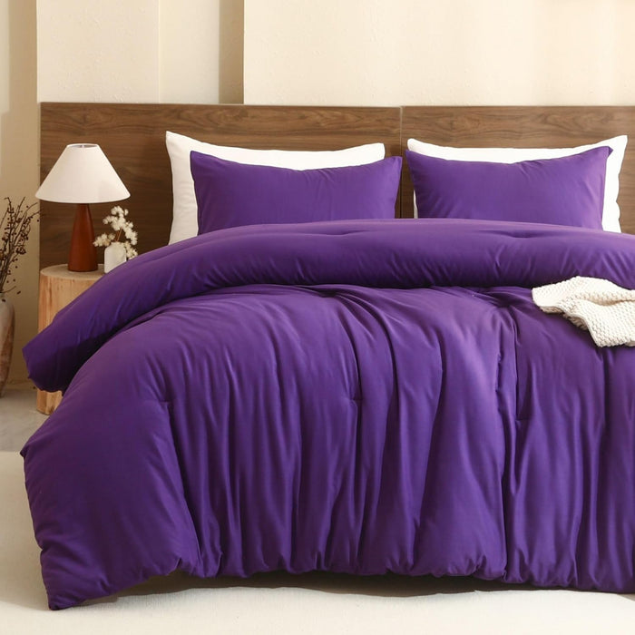 Paxrac Earthy Brown Comforter Queen Size, Neutral 3 Pieces Comforter Set, Lightweight Solid Bedding Set, All Seasons Soft Fluffy Queen Comforter Set (90x90In Comforter & 2 Pillowcases)
