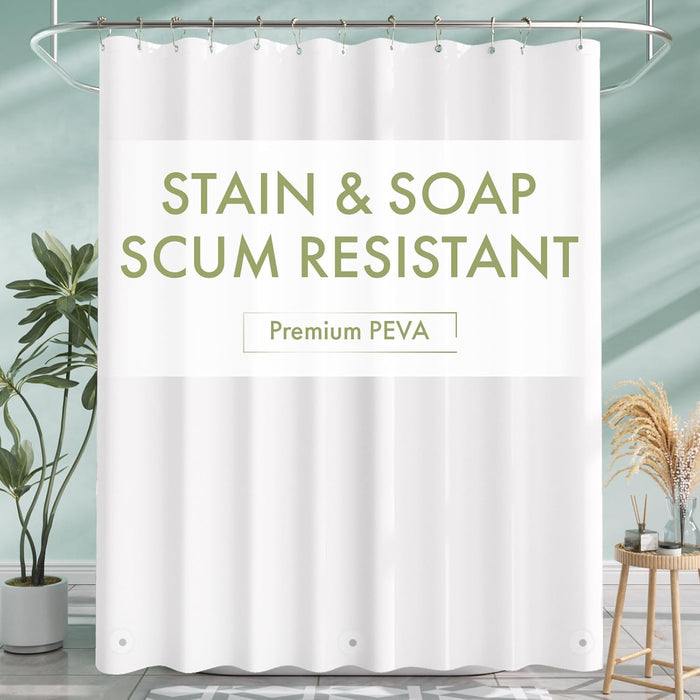 AmazerBath Shower Curtain Liner, 72x72 Clear Shower Curtain Liner, Waterproof Plastic Shower Liner, Cute Lightweight PEVA Shower Curtain for Bathroom with 3 Magnets and 12 Rustproof Metal Grommets