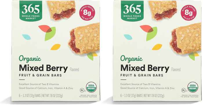 365 by Whole Foods Market Organic Cereal Bars Variety Pack - Apple, Strawberry, Mixed Berry, Blueberry (6 Count Each, 7.8 Ounce Boxes)