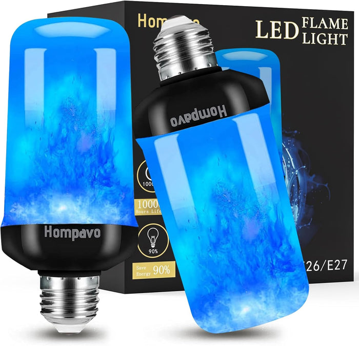Hompavo 【Upgraded】 LED Flame Light Bulbs, 4 Modes Flickering Light Bulbs with Upside Down Effect, E26/E27 Flame Bulb for Halloween Christmas Party Patio Porch Home Indoor & Outdoor Decorations - 2