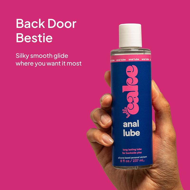 Hello Cake Anal Lube - Silicone-Based Personal Lubricant - Silky Smooth, Ultra Slippery, Long-Lasting, Non-Sticky, Comfort Glide for Men, Women, and Couples, 8 fl oz