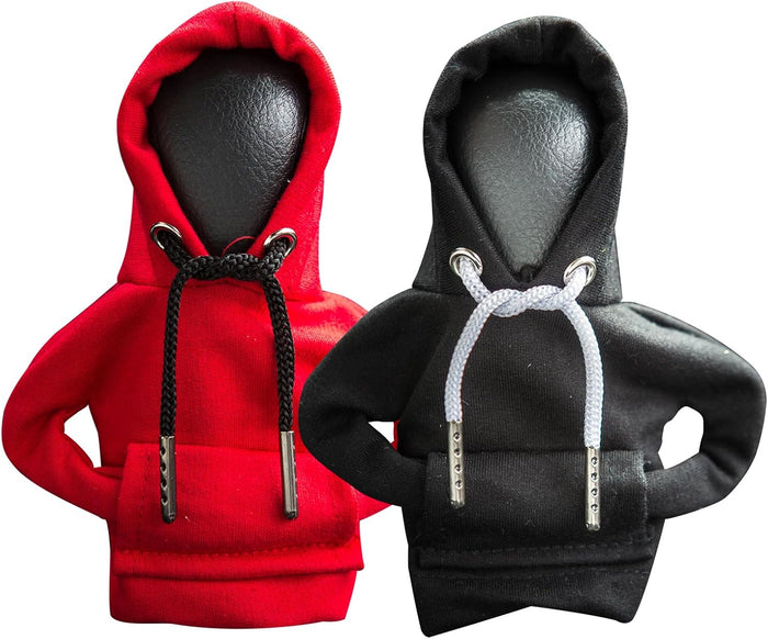 2Pcs Gear Shift Hoodie,Car Shift Knob Hoodie,Funny Car Gear Shift Cover,Automotive Interior Accessories and Decorations（Blue and Red）