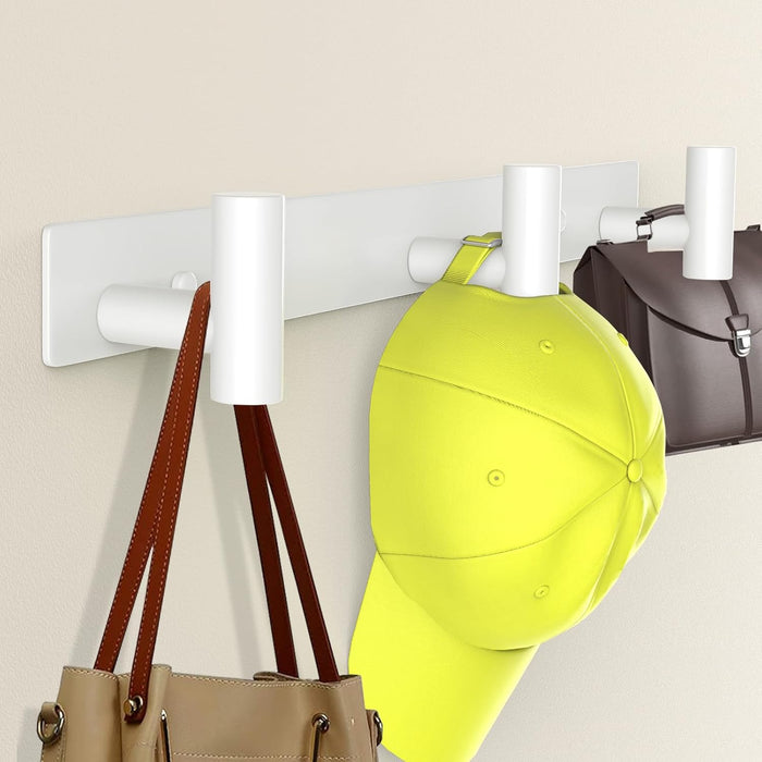 Wall Mounted Coat Rack-4 Hooks, Heavy Duty Stainless Steel Wall Hooks for Towel Coat Bag, Hat Rack Coat Hanger Coat Hooks Towel Racks for Bathroom Entryway Kitchen Hotel Office (Black, 1 Pack)