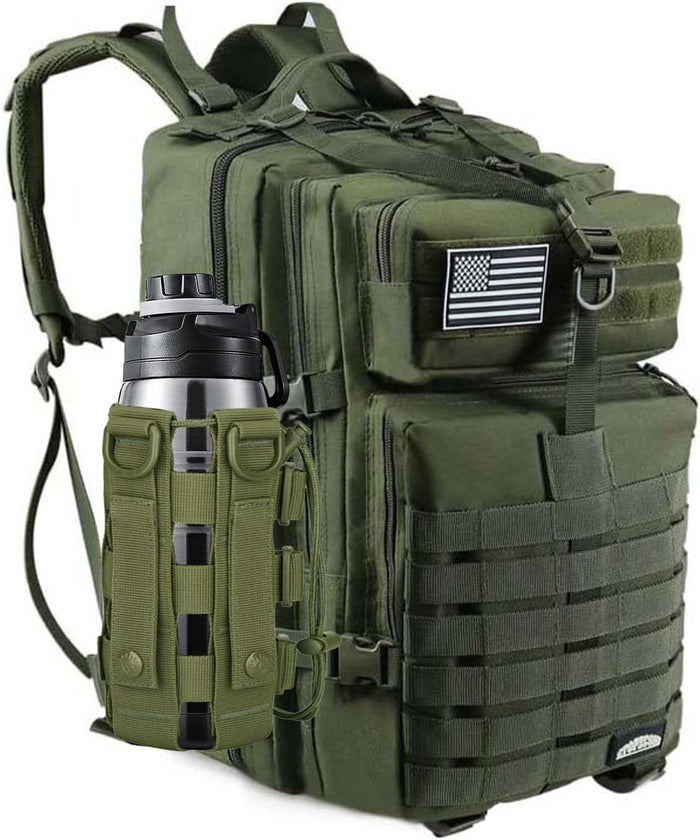 45L Military Tactical Backpack 3 Day Molle Pack Large Army Bug Out Bag Rucksack Daypack with Removable Water Pouch for Outdoor Hiking Camping Hunting Black Backpack