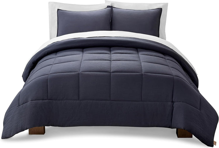 UGG Full/Queen Comforter Set with 2 Pillow Shams, Lightweight Down Alternative Blanket, Reversible Cozy Warm All Season Washable, Hypoallergenic Bedding Set, Charcoal Grey (Leonora)