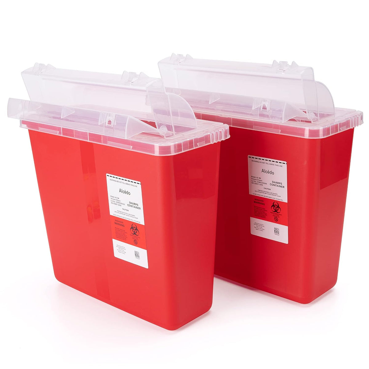 Alcedo Sharps Container for Home Use 1 Quart (1-Pack) | Biohazard Needle and Syringe Disposal | Small Portable Container for Travel and Professional Use
