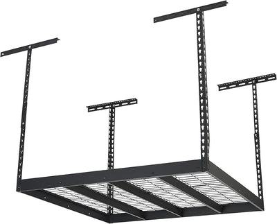 Klutch Overhead Garage Storage Rack — Adjustable Height, 48in.L x 48in.D x 23–37in.H