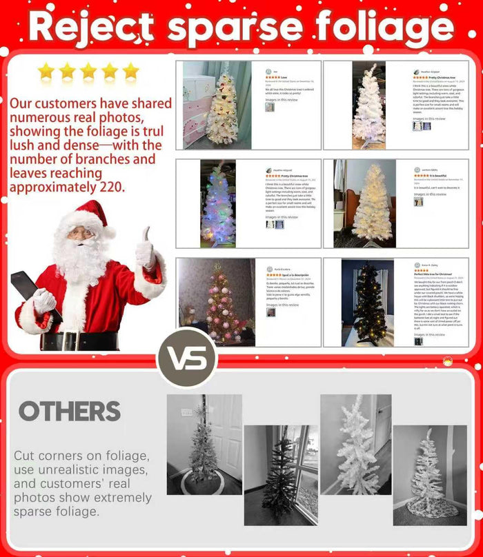 Pre-Lit Artificial Christmas Tree, Warm White Lights, Colorful Lights, Includes Stand, 4 feet (Black)