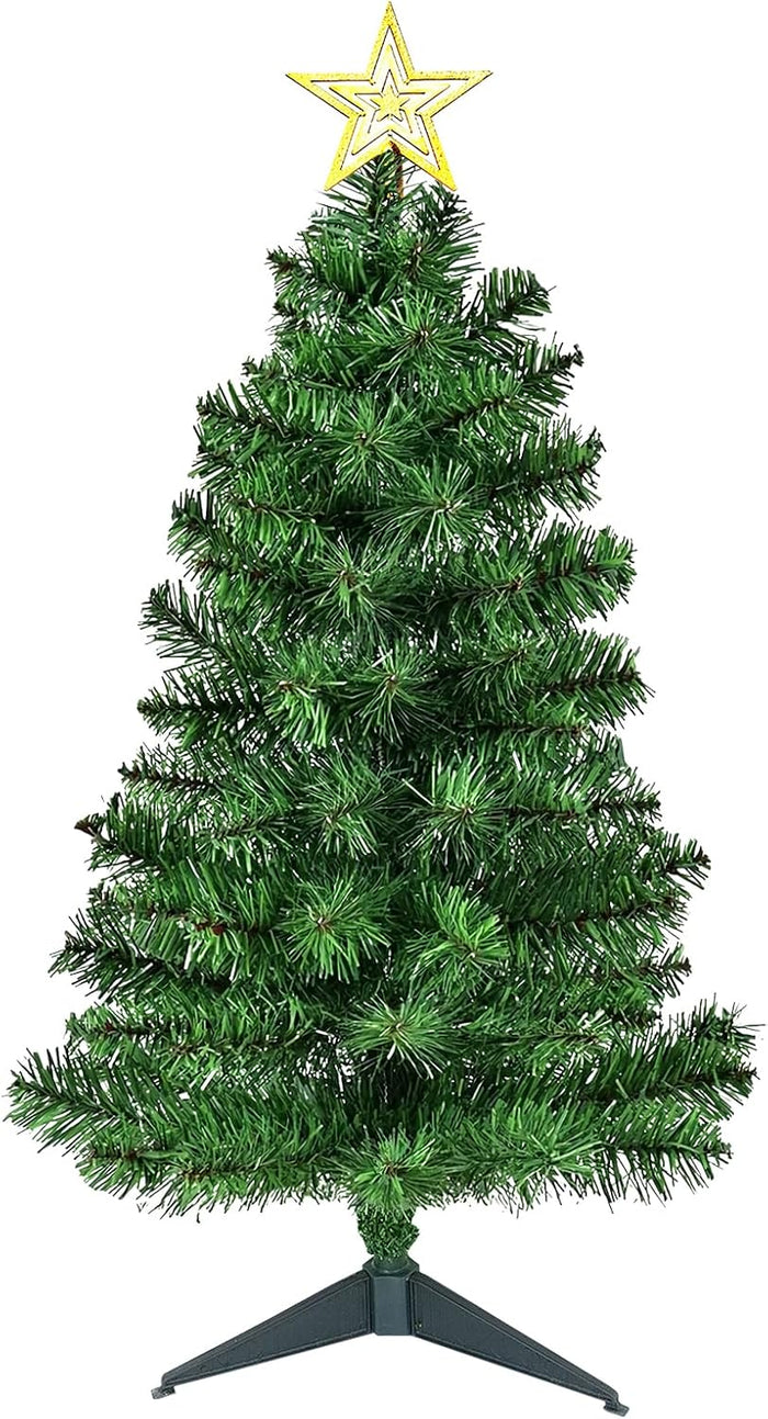 3FT Pink Premium Hinged Artificial Holiday Small Mini Christmas Tree for Tabletop,Home, Office, Indoor and Outdoor Holiday Decoration,Easy Assembly Metal Hinges & Foldable Base