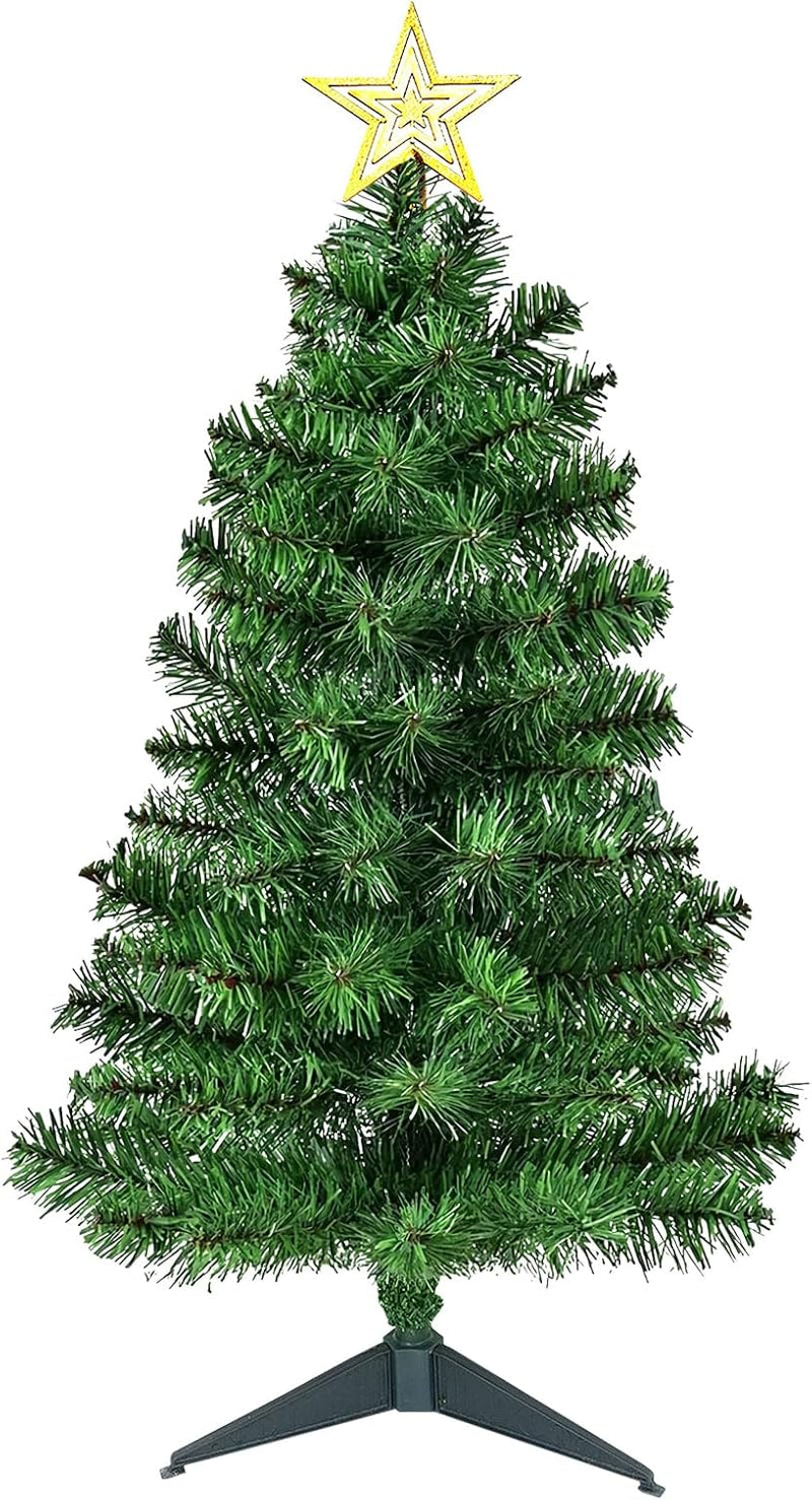3FT Pink Premium Hinged Artificial Holiday Small Mini Christmas Tree for Tabletop,Home, Office, Indoor and Outdoor Holiday Decoration,Easy Assembly Metal Hinges & Foldable Base