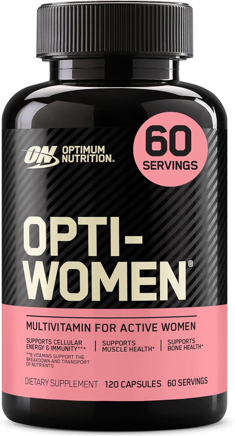Optimum Nutrition Opti-Women Daily Multivitamin for Women, Immune Support Supplement With Iron, 30 Day Supply, 60 Count, (Packaging May Vary)