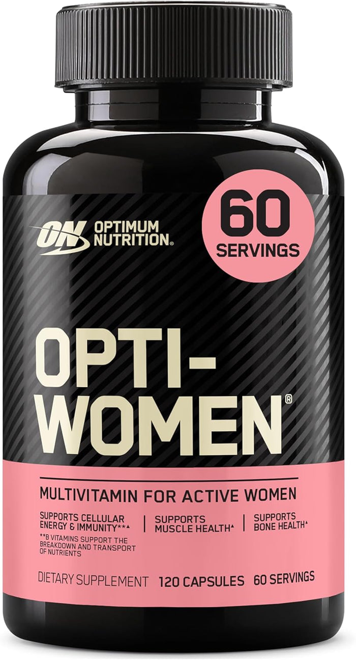 Optimum Nutrition Opti-Women Daily Multivitamin for Women, Immune Support Supplement With Iron, 30 Day Supply, 60 Count, (Packaging May Vary)