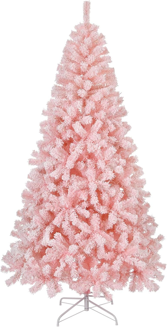Karl home 7ft Red Artificial Christmas Tree, Classic Spruce Tree with Sturdy Metal Stand for Home, Office, Party Festival Holiday Decoration,1100 PVC Branch