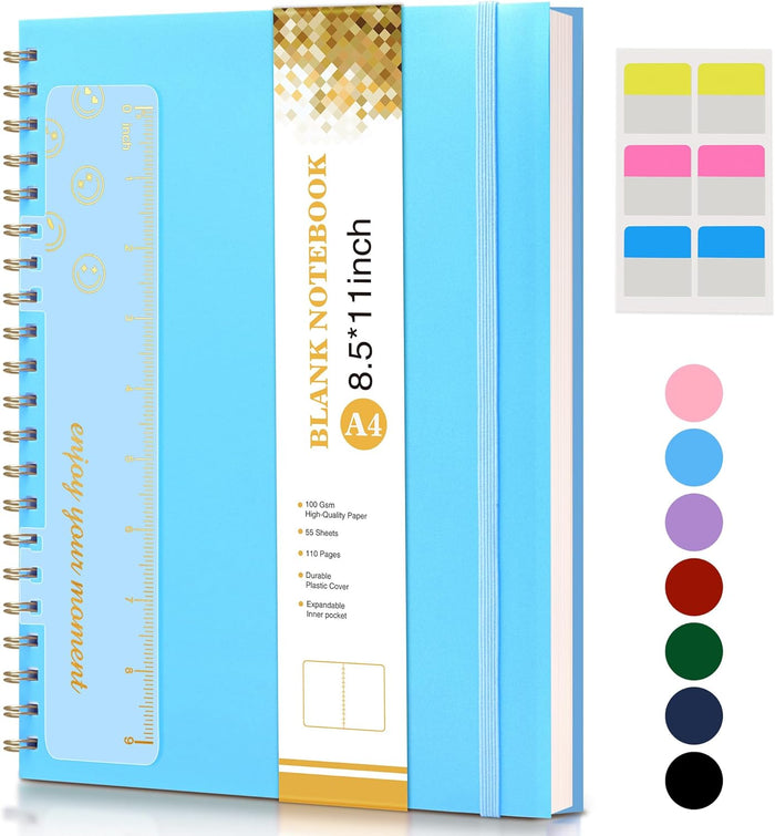 Graph Paper Notebook, Spiral Notebook Journal 8.5” x 11”, A4 Large Grid Notebooks for Women Men, 100 GSM Graph Paper, Plastic Hardcover Spiral Graphing Journals for Work School Engineerin, Yellow