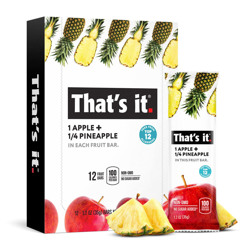 That's it. Apple + Coconut 100% Natural Real Fruit Bar, Best High Fiber Vegan, Gluten Free Healthy Snack, Paleo for Children & Adults, Non GMO No Added Sugar, No Preservatives Energy Food (12 Pack)