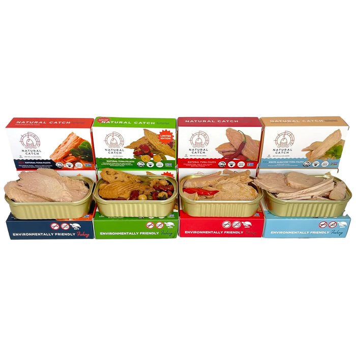 Natural Catch Tuna Filets, Hand Cut, Pole & Line Caught, Gluten-Free, Paleo, Keto Friendly (4.4 oz per can- Pack of 12)